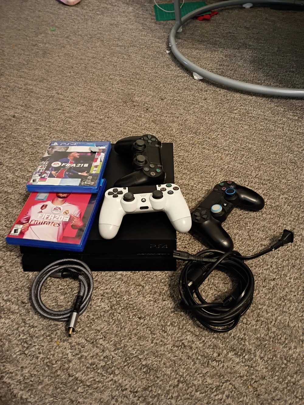 Sony 4 Console Bundle with White DualShock Controller and FIFA Games